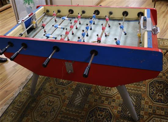 A 1950s French football table, W.4ft 10in.